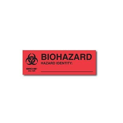 Sirchie - Biohazard-Hazard ID Labels 1 inch X 3 inch