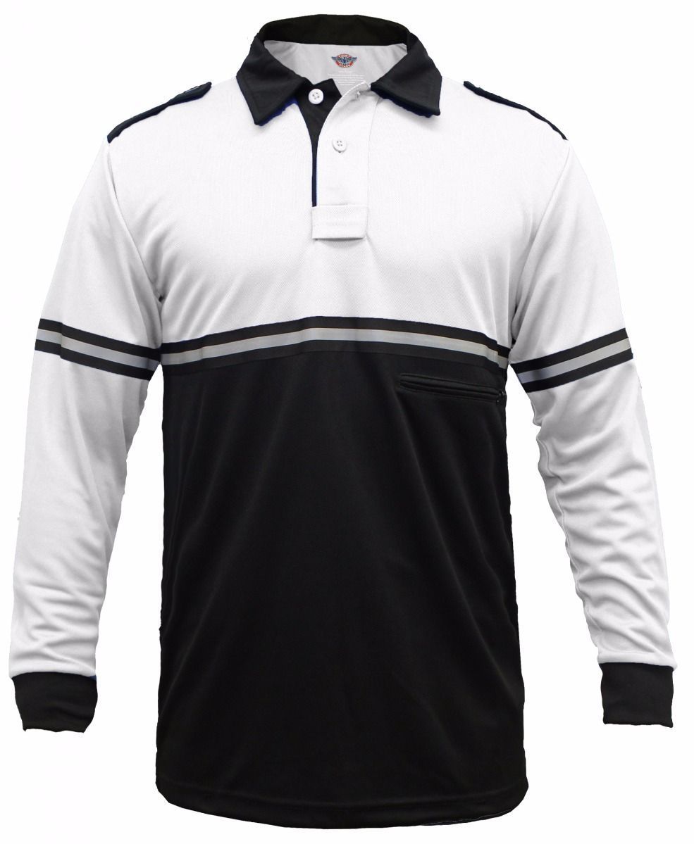100% POLYESTER TWO TONE BIKE PATROL SHIRT WITH ZIPPER POCKET - LONG SLEEVE
