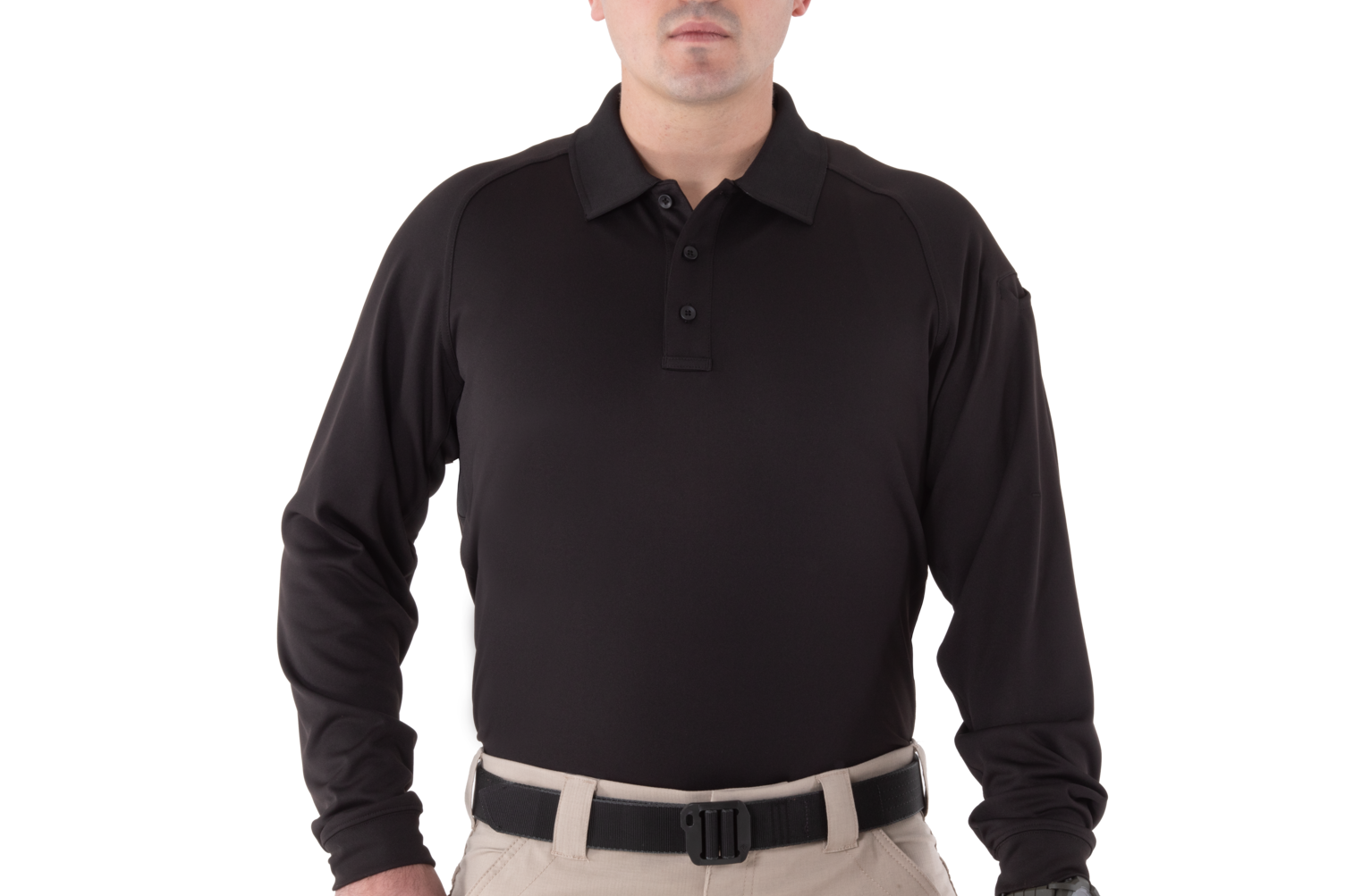 First Tactical - MEN'S PERFORMANCE LONG SLEEVE POLO - Black | Midnight Navy