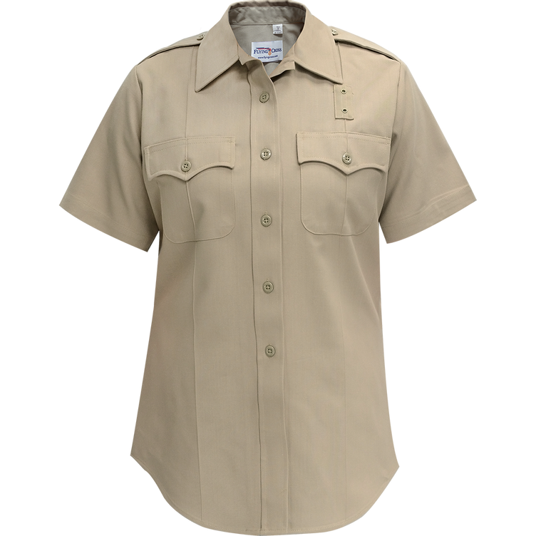 Deluxe Tropical Women's Short Sleeve Shirt w/ Com Ports - Silver Tan - 32