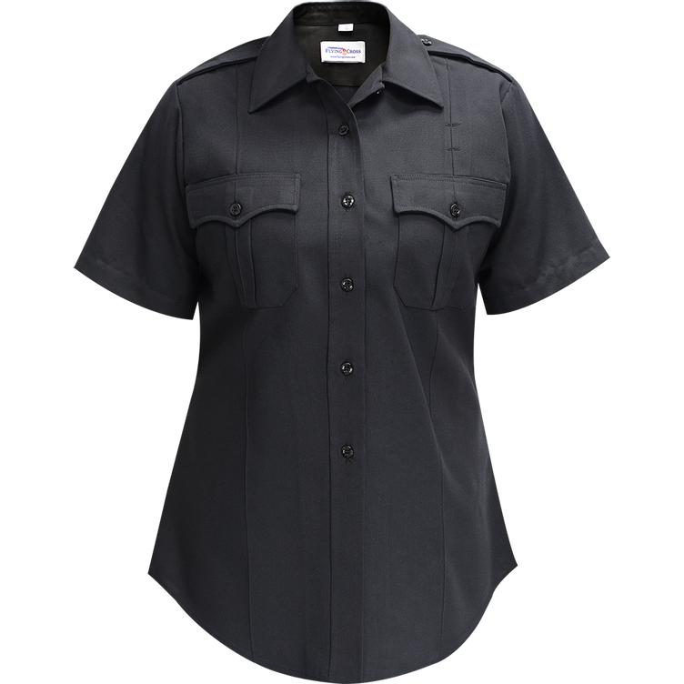 Deluxe Tropical Women's Short Sleeve Shirt w/ Traditional Collar - LAPD Navy - 38