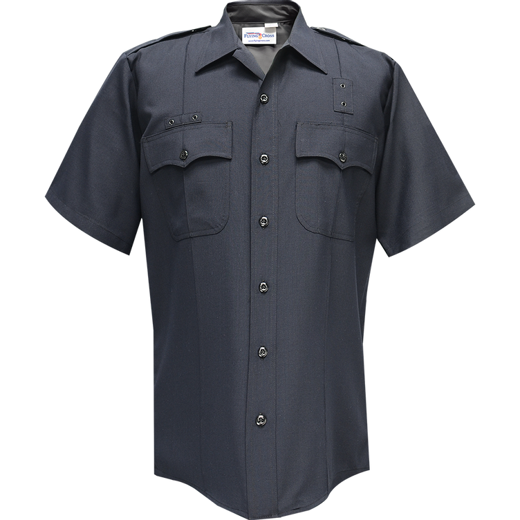 Justice Women's Short Sleeve Shirt w/ Traditional Collar & Zipper - LAPD Navy - 40