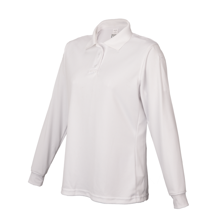 Women's Long Sleeve Impact Polo - White - Small