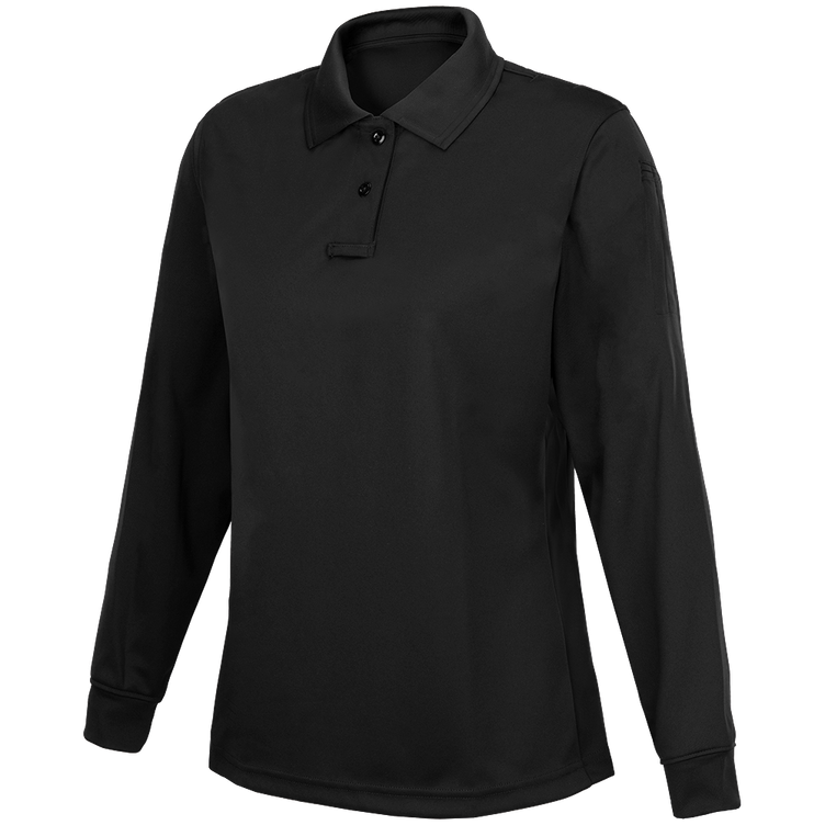 Women's Long Sleeve Impact Polo - Black - 3X-Large