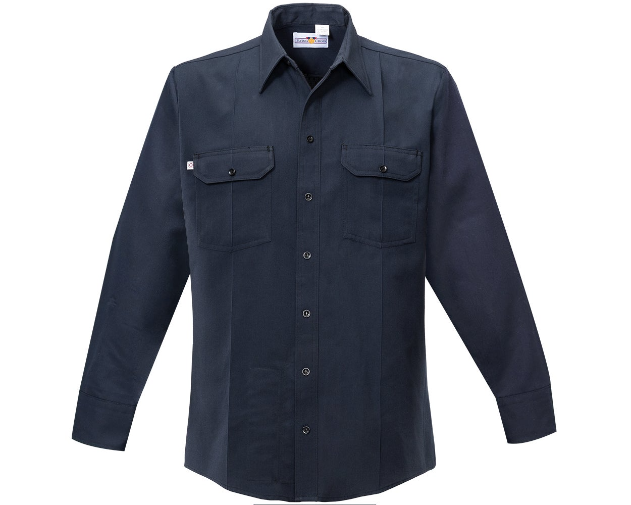 Cross Fire-Retardant Button-Front Short Sleeve Woven Shirt - LAPD Navy - 3X-Large