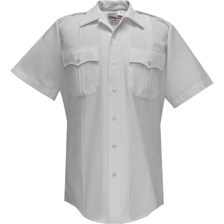 Deluxe Tropical Short Sleeve Shirt w/ Pleated Pockets - White - 4X-Large