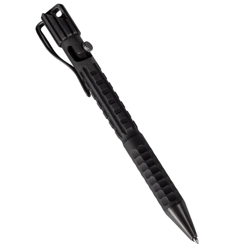 Metal Tactical Readiness Pen - Black w/ Black Ink