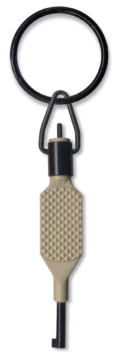TAN Knurled Flat Grip Swivel Key