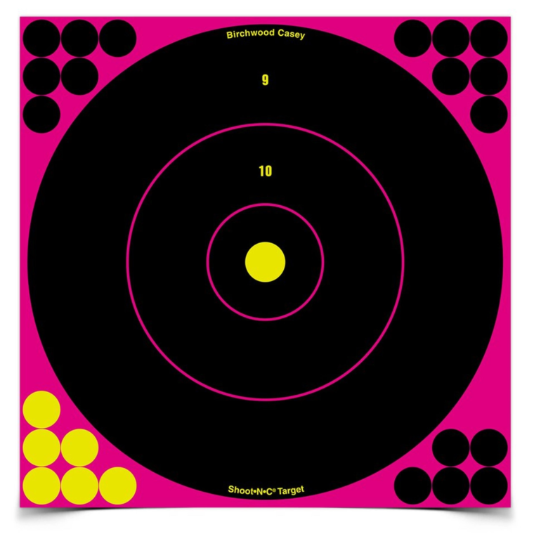 Shoot-N-C 12 Inch Pink Bull's-Eye, 100 Targets - 1,400 Pasters