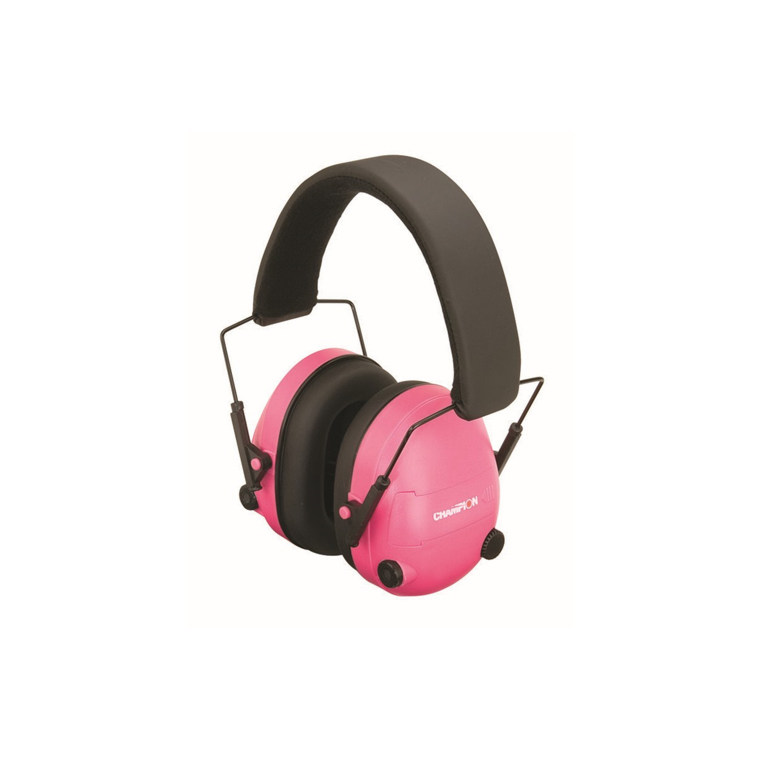 Champion Targets 40975 Electronic Earmuffs, 25dB Noise Reduction Rating, Pink