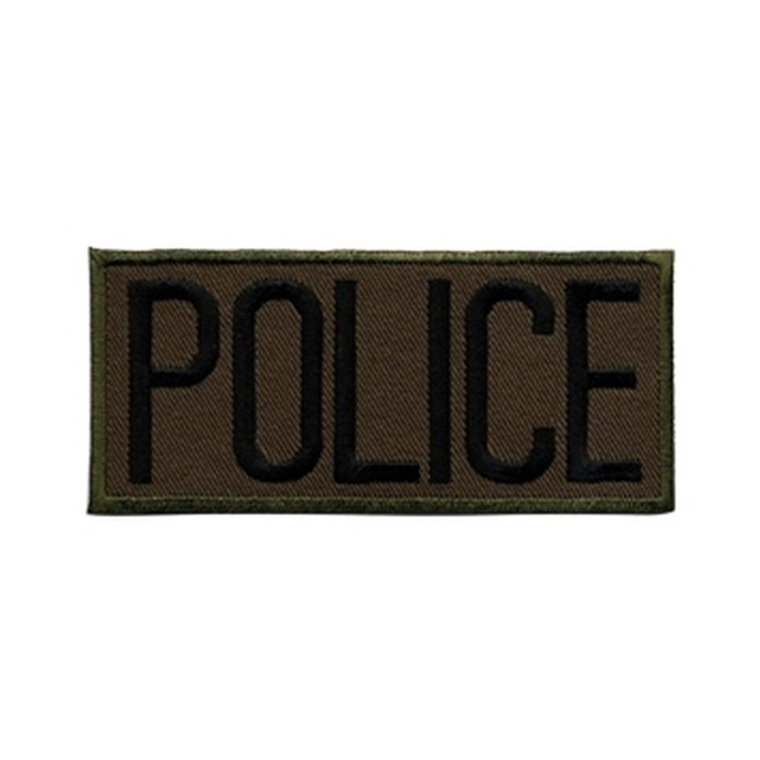 POLICE Chest Patch - Black/Olive Drab - 4''x2'' - Heat Seal