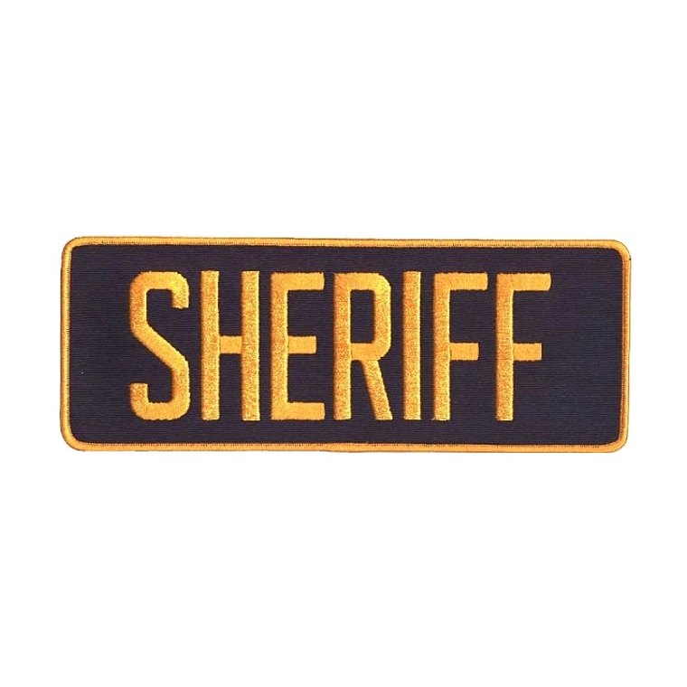 SHERIFF Back Patch - Gold/Navy - 11''x4''