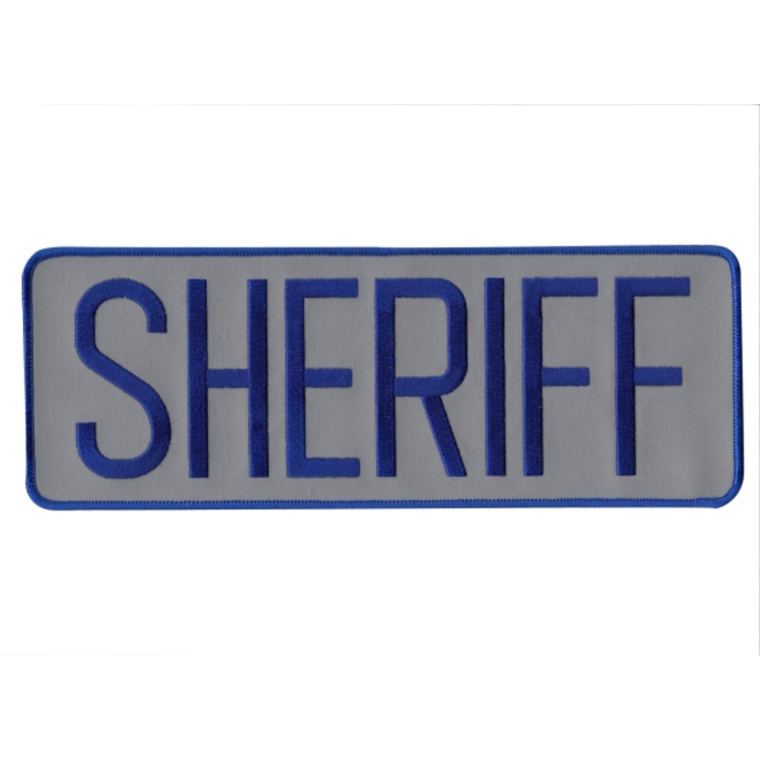 SHERIFF Back Patch - Royal Blue/Reflective Grey - 11''x4''