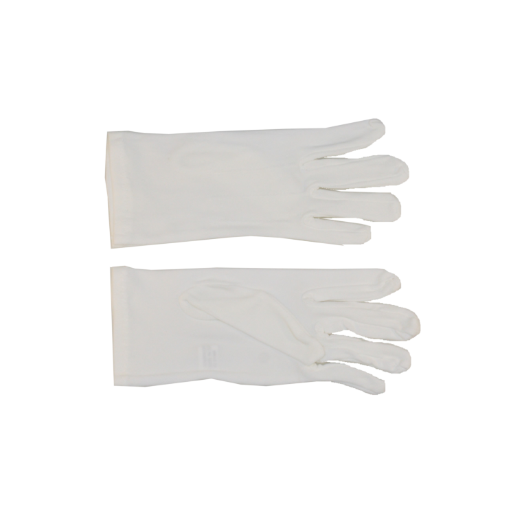 Parade Slip-On Gloves - Nylon Stretch w/ Raised Pointing - White
