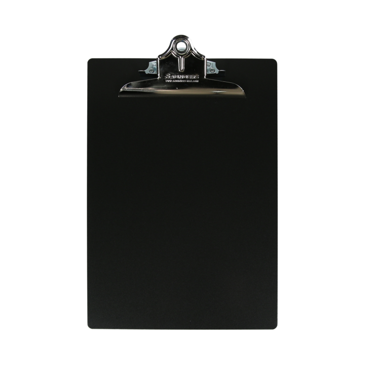 Letter Size Aluminum Clipboard w/ Clip - Black
