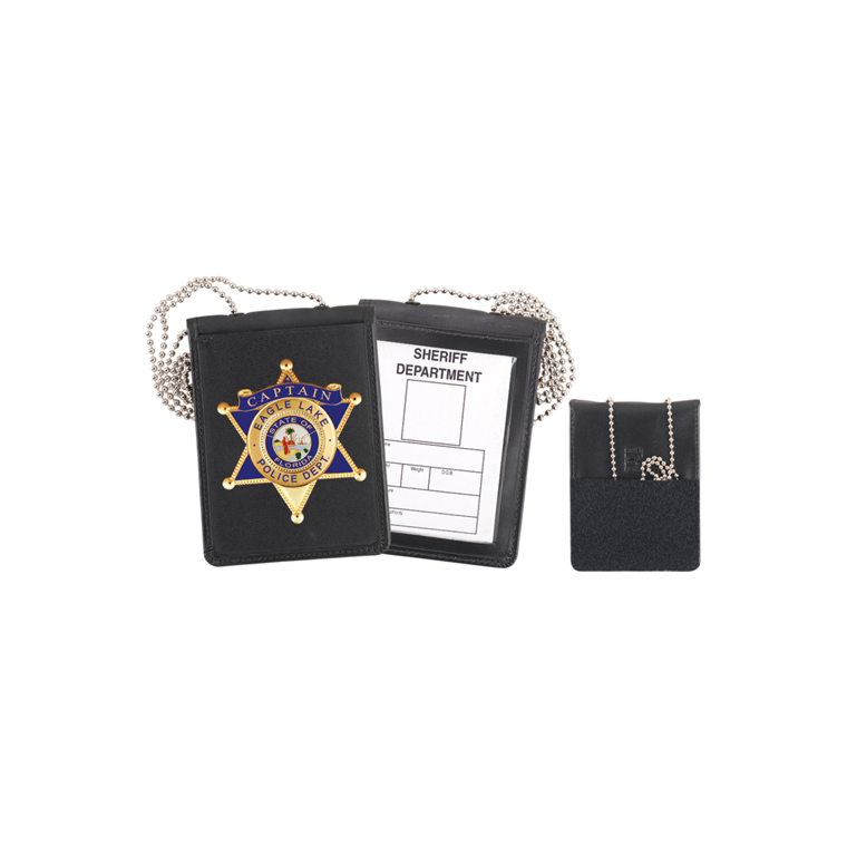 Recessed Velcro Badge And Id Holder With Chain