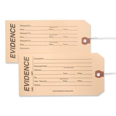 Sirchie - Combo Evidence/Chain of Possession Tags 6 1/4 inch x 3 1/8 inch