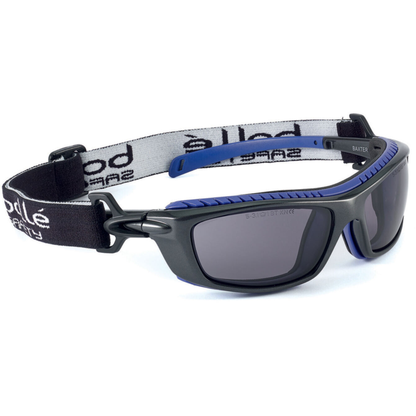 BAXTER SAFETY SPECTACLES PC SMOKE PLATINUM PC HYBRID BLACK