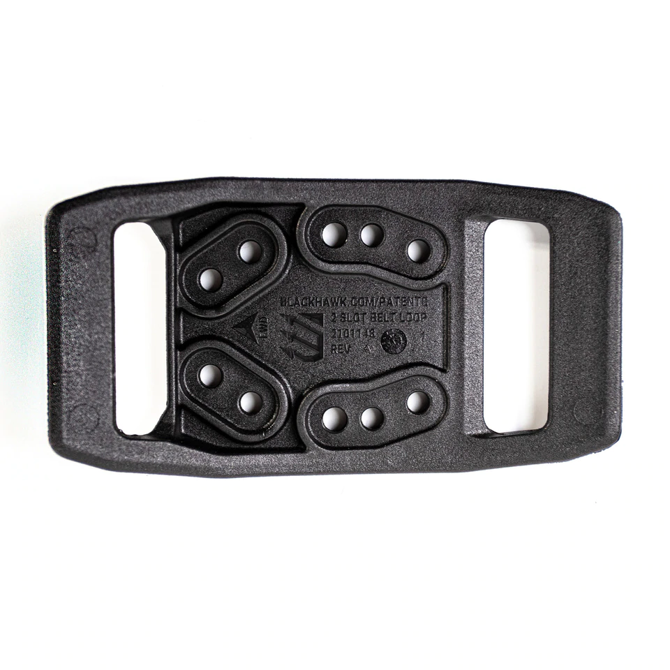 T-Series Black 2-Slot belt loop, Clam