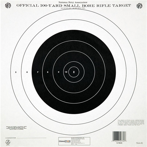 Champion Targets 40762 NRA (National Rifle Association) Targets, 100 Yard Single Bullseye, 12 Pack