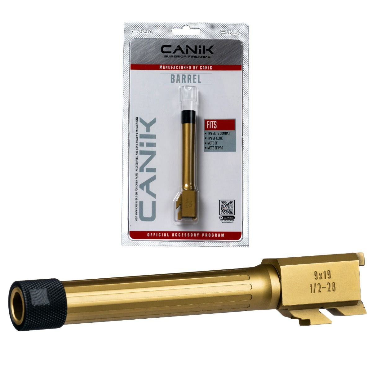 Compact PVD Fluted Threaded Barrel for TP9 Elite Combat, TP9 SF Elite, METE SF, METE SF Pro