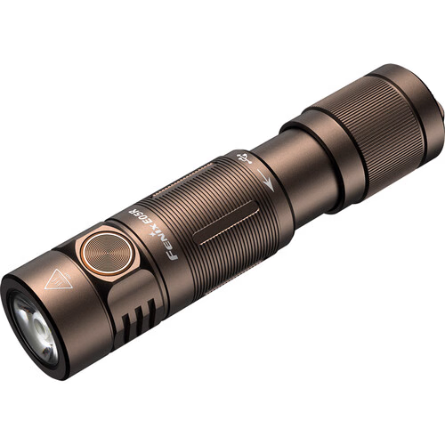 E05R Keychain Flashlight w/ Battery - Brown