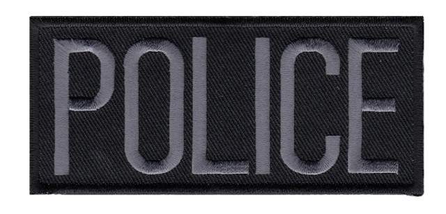 POLICE Chest Patch - Gray/Black - 4''x2'' - Heat Seal