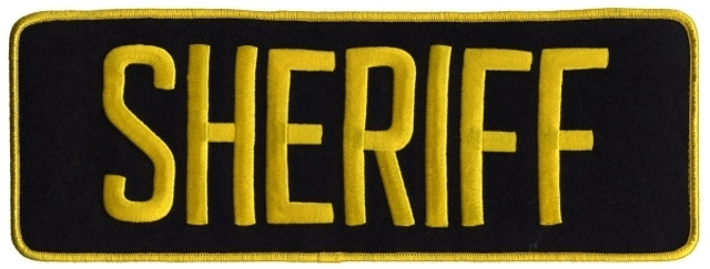 SHERIFF Back Patch - Gold/Navy - 11''x4''