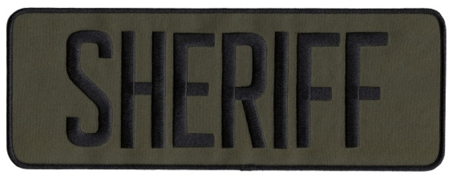 SHERIFF Back Patch - Black/Olive Drab - 11''x4''