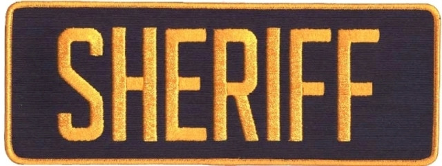 SHERIFF Back Patch - Gold/Navy - 11''x4''