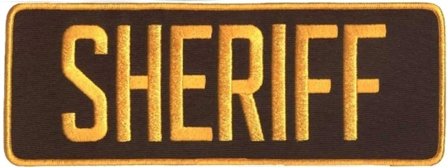 SHERIFF Back Patch - Gold/Brown - 11''x4''
