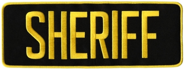 SHERIFF Back Patch - Gold/Black - 11''x4''