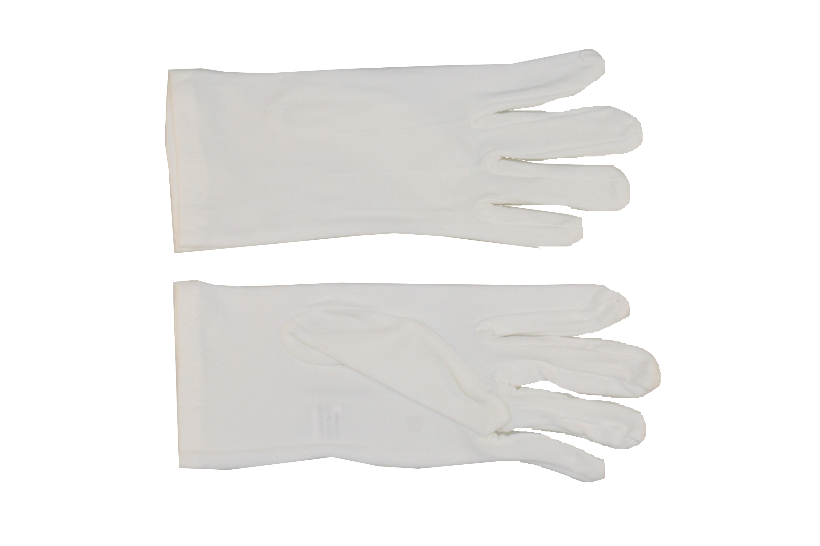 Parade Slip-On Gloves - Nylon Stretch w/ Raised Pointing - White