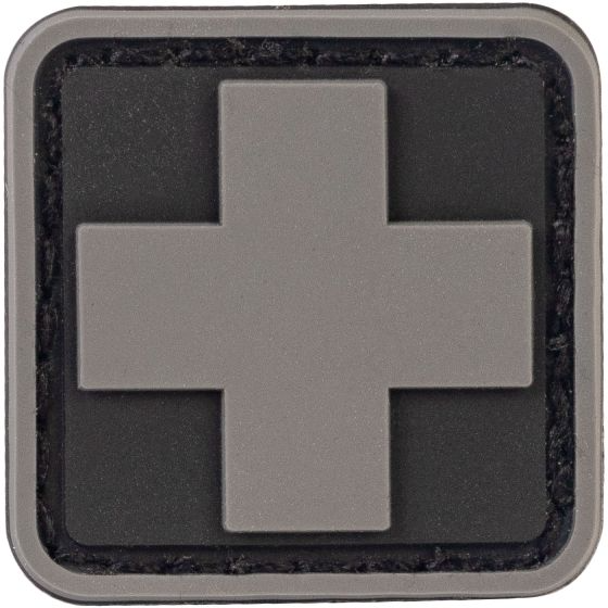 Med Cross Patch - Black/Gray - 1''x1''