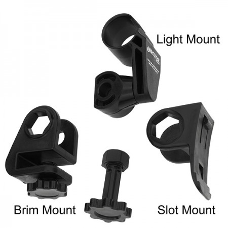 Multi-Angle Helmet Mount for Accessory Slot or Brim
