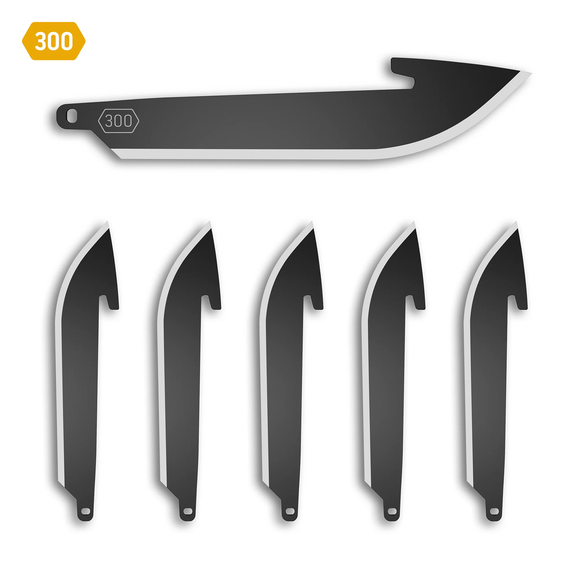 3 DROP-POINT BLADE PACK (Black, 6 Blades)