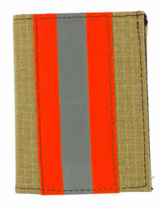 Firefighter Gold Matrix Badge & ID Case w/ Orange Tape - 2.75''x3.50''