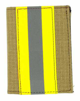 Firefighter Gold Matrix Badge & ID Case w/ Yellow Tape - 2.75''x3.50''