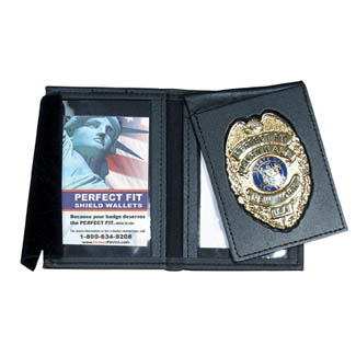 Dress Leather Flip Out Badge & Double ID Case - 3.25''x4.75''
