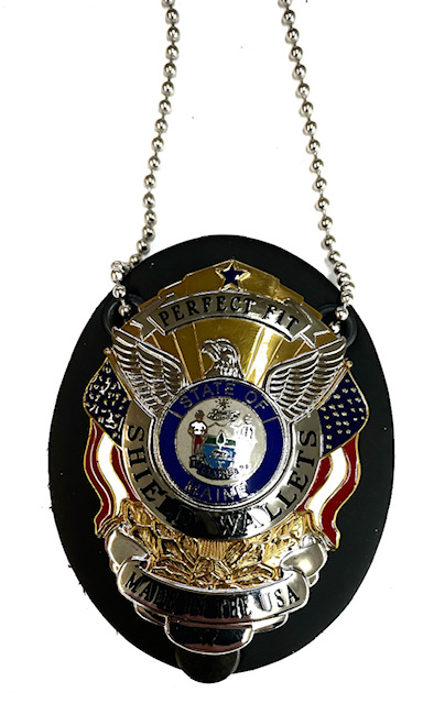 Universal Oval Badge Clip w/ Snap & Chain