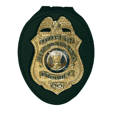 Recessed Badge Holder for Neck w/ Pocket & Chain