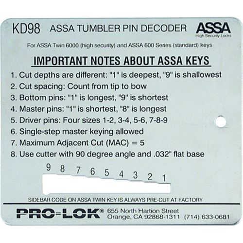 ASSA Key Decoder