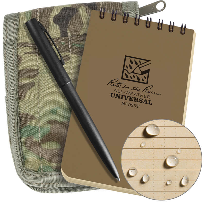 Cordura 4.25 x 6 Top Bound Notebook Kit - Tan Book / Multicam Cover