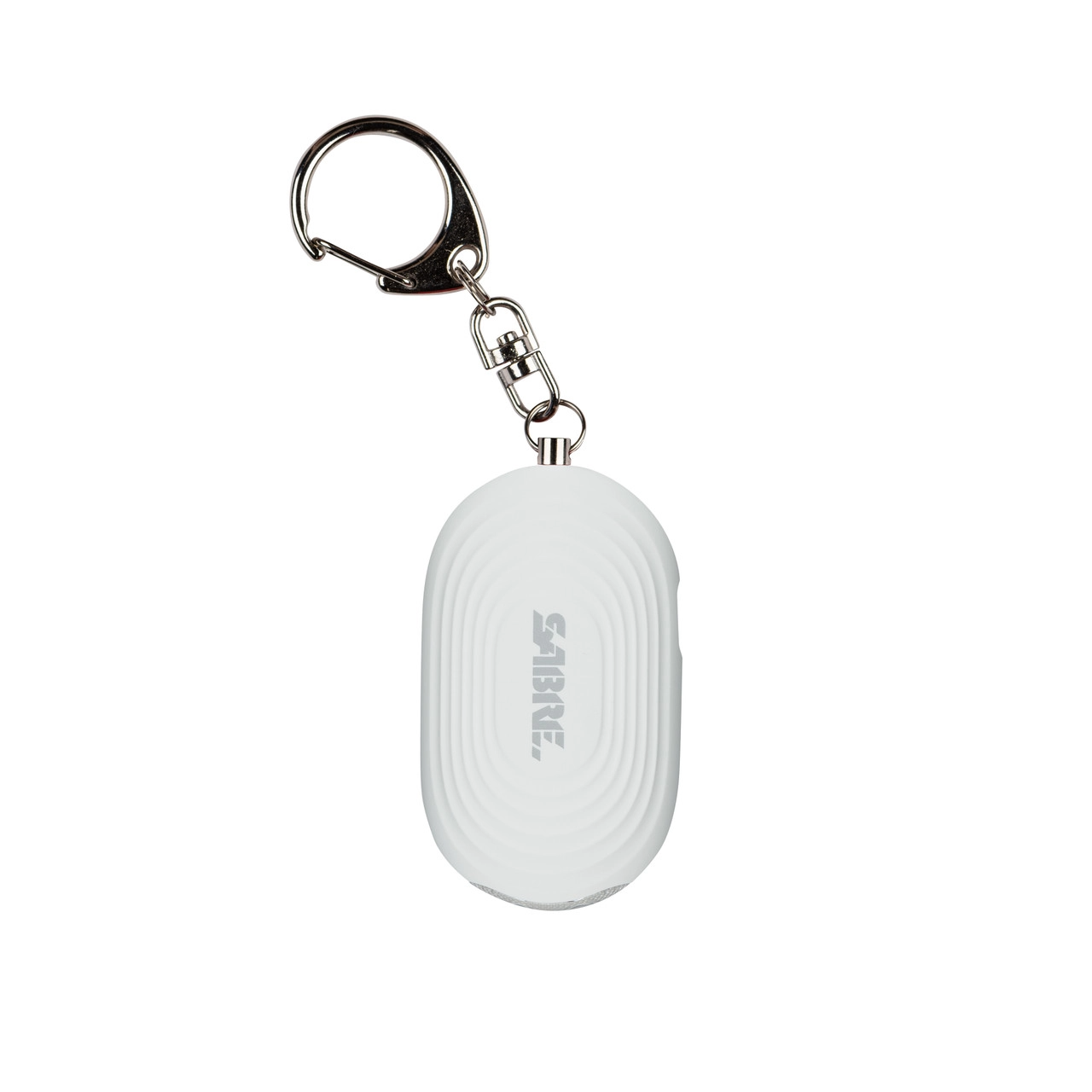 Personal Alarm w/LED light and snap hook attachment, White