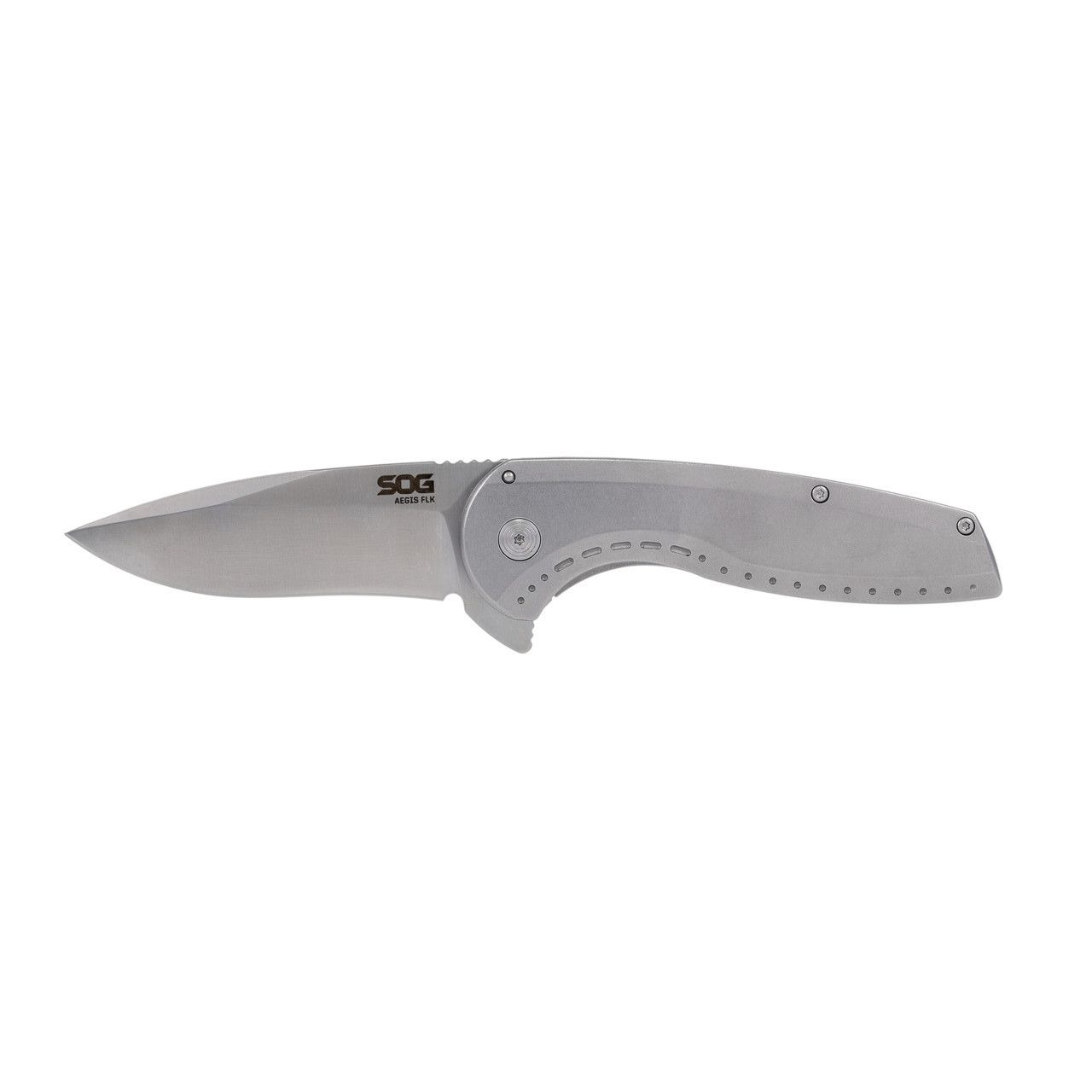SOG Aegis FLK 2.0 Frame Lock 14-41-03-43 Stonewashed Stainless Steel Pocket Knife