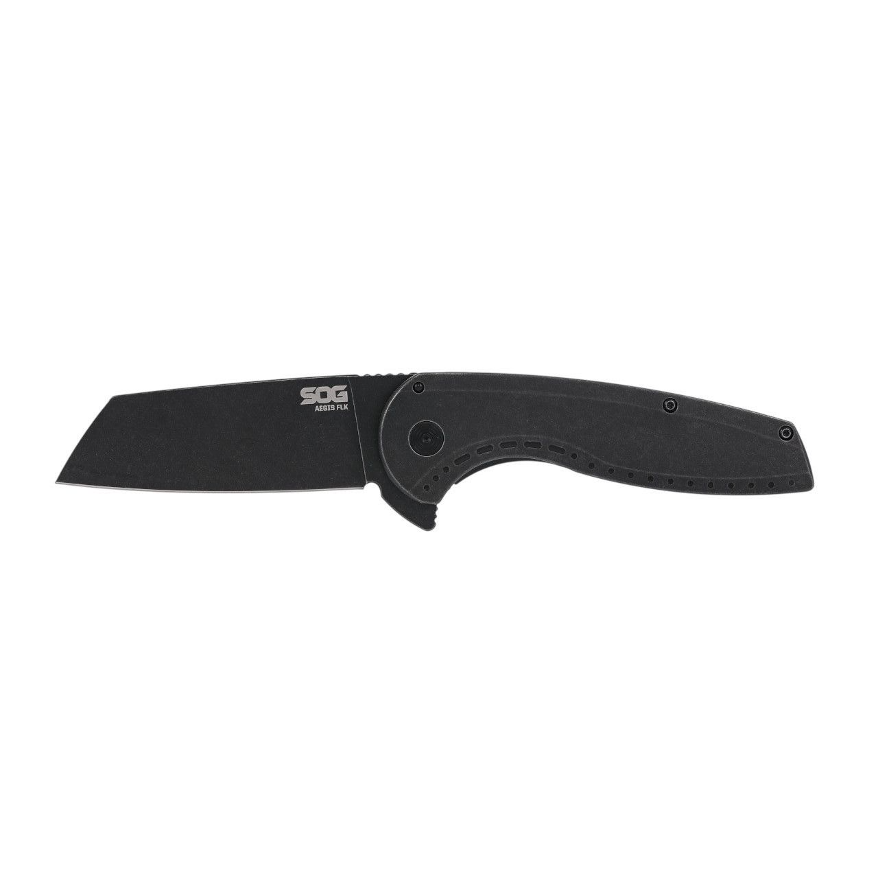 SOG Aegis FLK 2.0 Frame Lock 14-41-04-43 Blackwash Stainless Steel Wharncliffe Pocket Knife