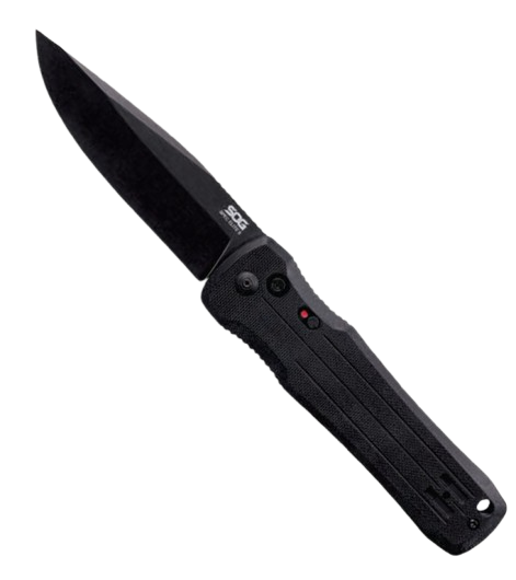 SOG Spec Elite II Drop Point Automatic Knife Black G-10 (4