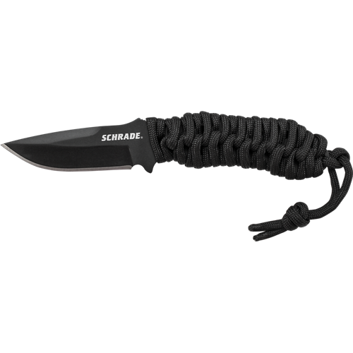Fixed Blade Neck Knife, 9Cr18MoV Steel, Paracord Wrapped Handle, Nylon Fiber Sheath