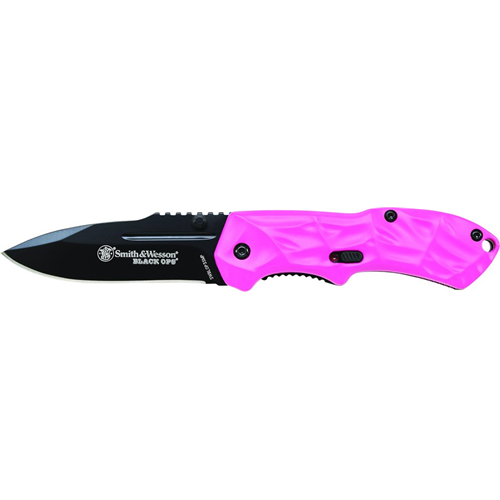 Black Ops 3 Small Pink M.A.G.I.C. Assist Liner Lock Side Safety Aluminum Handle with Lanyard Hole and Pocket Clip Clam Pack