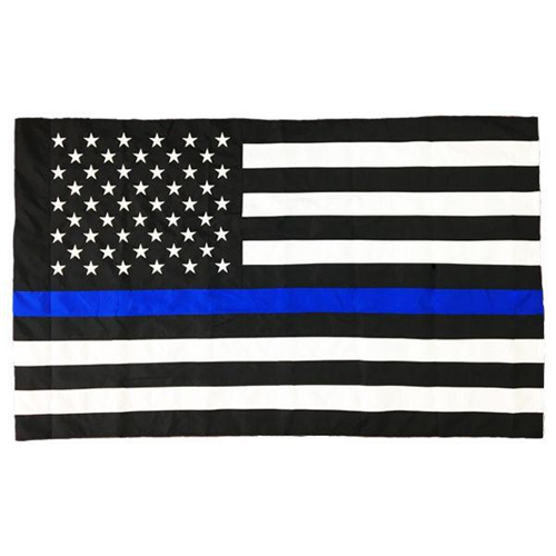 House Flag/Pole Hem - Thin Blue Line American Flag, 3 x 5 Ft